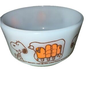 Vintage Snoopy Anchor Hocking Fire King Snoopy Ice cream Small Bowl